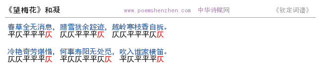 《望梅花》词谱检测 http://www.poemshenzhen.com出品
